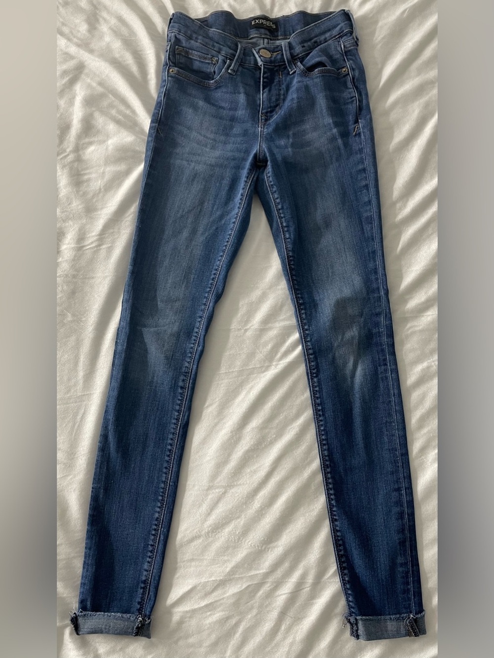 Express Dark Wash Skinny Jeans - Blue